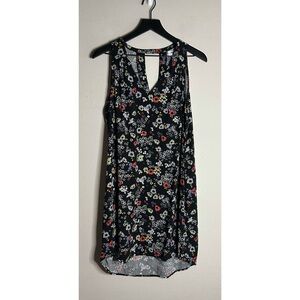 Old Navy Black Floral V-neck Pullover Sundress